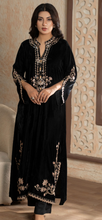 Load image into Gallery viewer, Design 3 Velvet Embroidered coord with plazzo trouser