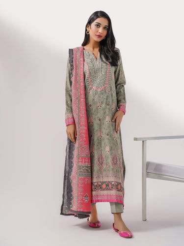3 Piece Khaddar Suit-Embroidered (Pret) (2-5 weeks delivery)