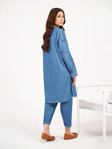 2 Piece Denim Suit-Embroidered(Pret) (2-5 weeks delivery)