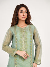 Load image into Gallery viewer, 2 Piece Zari Net Suit-Embroidered(Pret) (2-5 weeks delivery)