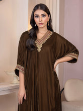 Load image into Gallery viewer, Velvet Kaftan-Embroidered(Pret) (2-5 weeks delivery)