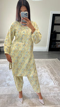 Load image into Gallery viewer, Poly cotton printed 2 piece coord with shirt and trouser.