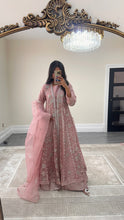 Load image into Gallery viewer, Organza handwork embroidered suit with organza duppata