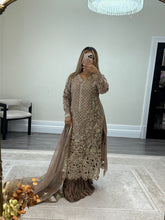 Load image into Gallery viewer, Maria B inspired heavy formal wear suit with crush trouser and organza duppata