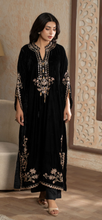Load image into Gallery viewer, Design 3 Velvet Embroidered coord with plazzo trouser