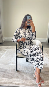 Poly cotton printed 2 piece coord with shirt and trouser.