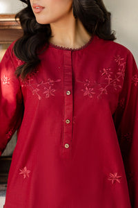 Maroon embroidered dress(2-4 weeks delivery)