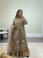 Load image into Gallery viewer, Soraya inspired diamonte 3 piece suit with cotton net duppata and crush silk inner