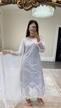 Load image into Gallery viewer, Chikankari 3 piece suit with crinkle duppata