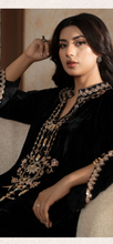 Load image into Gallery viewer, Design 3 Velvet Embroidered coord with plazzo trouser