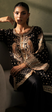 Load image into Gallery viewer, Design 2 Velvet Embroidered coord with plazzo trouser