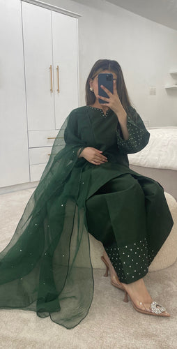 Dark green shalwar suit (Immediate dispatch)