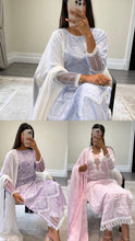 Load image into Gallery viewer, Chikankari 3 piece suit with crinkle duppata