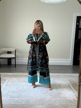 Load image into Gallery viewer, X-LARGE jacquard printed 2 piece suit set with shirt and trouser