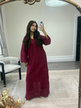 Load image into Gallery viewer, Crochet kaftan with trousrer. Eid collection