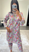 Load image into Gallery viewer, Poly cotton printed 2 piece coord with shirt and trouser.