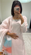 Load image into Gallery viewer, silk diamonte 3 piece suit with organza duppata
