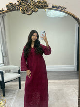 Load image into Gallery viewer, Crochet kaftan with trousrer. Eid collection