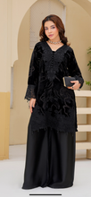 Load image into Gallery viewer, Velvet Embroidered coord with plazzo trouser