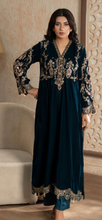 Load image into Gallery viewer, Design 3 Velvet Embroidered coord with plazzo trouser