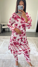 Load image into Gallery viewer, Poly cotton printed 2 piece coord with shirt and trouser.