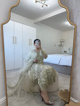Load image into Gallery viewer, Cream dream - cotton net embellished shirt with cotton net duppata and trouser.