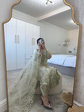 Load image into Gallery viewer, Cream dream - cotton net embellished shirt with cotton net duppata and trouser.