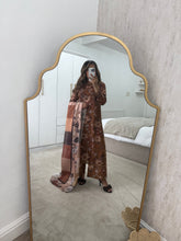 Load image into Gallery viewer, Brown floral lawn suit with lace details matching trouser and duppata