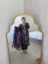 Load image into Gallery viewer, Cutwork organza embroidered shirt with organza duppata and cotton silk trouser.