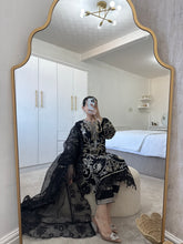 Load image into Gallery viewer, Cutwork organza embroidered shirt with organza duppata and cotton silk trouser.