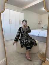Load image into Gallery viewer, Cutwork organza embroidered shirt with organza duppata and cotton silk trouser.