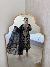 Load image into Gallery viewer, Cutwork organza embroidered shirt with organza duppata and cotton silk trouser.