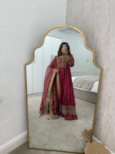 Load image into Gallery viewer, Gota work embroidered fuschia frock with jamawar lining with trouser and duppata