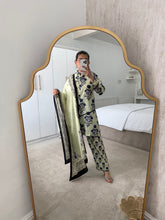 Load image into Gallery viewer, Original Zara Shahjahan lawn suit blue and cream