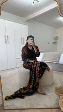 Load image into Gallery viewer, Maria B inspired embroidered lawn suit black floral with chiffon duppata