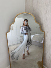 Load image into Gallery viewer, Maria B inspired embroidered lawn suit white on black with chiffon duppata