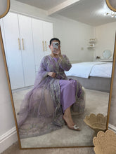Load image into Gallery viewer, Lilac dream - embellished cotton net shirt with inner and trouser and embellished duppata.
