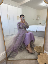 Load image into Gallery viewer, Lilac dream - embellished cotton net shirt with inner and trouser and embellished duppata.