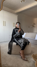 Load image into Gallery viewer, Maria B inspired embroidered lawn suit white on black with chiffon duppata