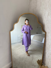 Load image into Gallery viewer, Lilac chikankari 2 piece coord with shirt and trouser.