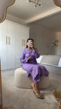 Load image into Gallery viewer, Lilac chikankari 2 piece coord with shirt and trouser.