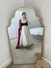 Load image into Gallery viewer, White princess - chiffon embroidered frock with velvet attached koti and chiffon duppata and trouser