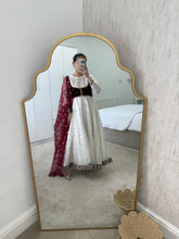 Load image into Gallery viewer, White princess - chiffon embroidered frock with velvet attached koti and chiffon duppata and trouser
