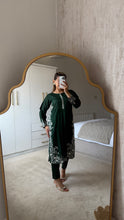 Load image into Gallery viewer, Green embroidered 2 piece coord with shirt and trouser.