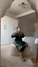 Load image into Gallery viewer, Green embroidered 2 piece coord with shirt and trouser.