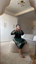 Load image into Gallery viewer, Green embroidered 2 piece coord with shirt and trouser.