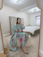 Load image into Gallery viewer, Maria B inspired - Sky blue khaddar suit with khaddar trouser and shawl- Immediate Dispatch