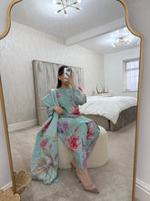 Load image into Gallery viewer, Maria B inspired - Sky blue khaddar suit with khaddar trouser and shawl- Immediate Dispatch