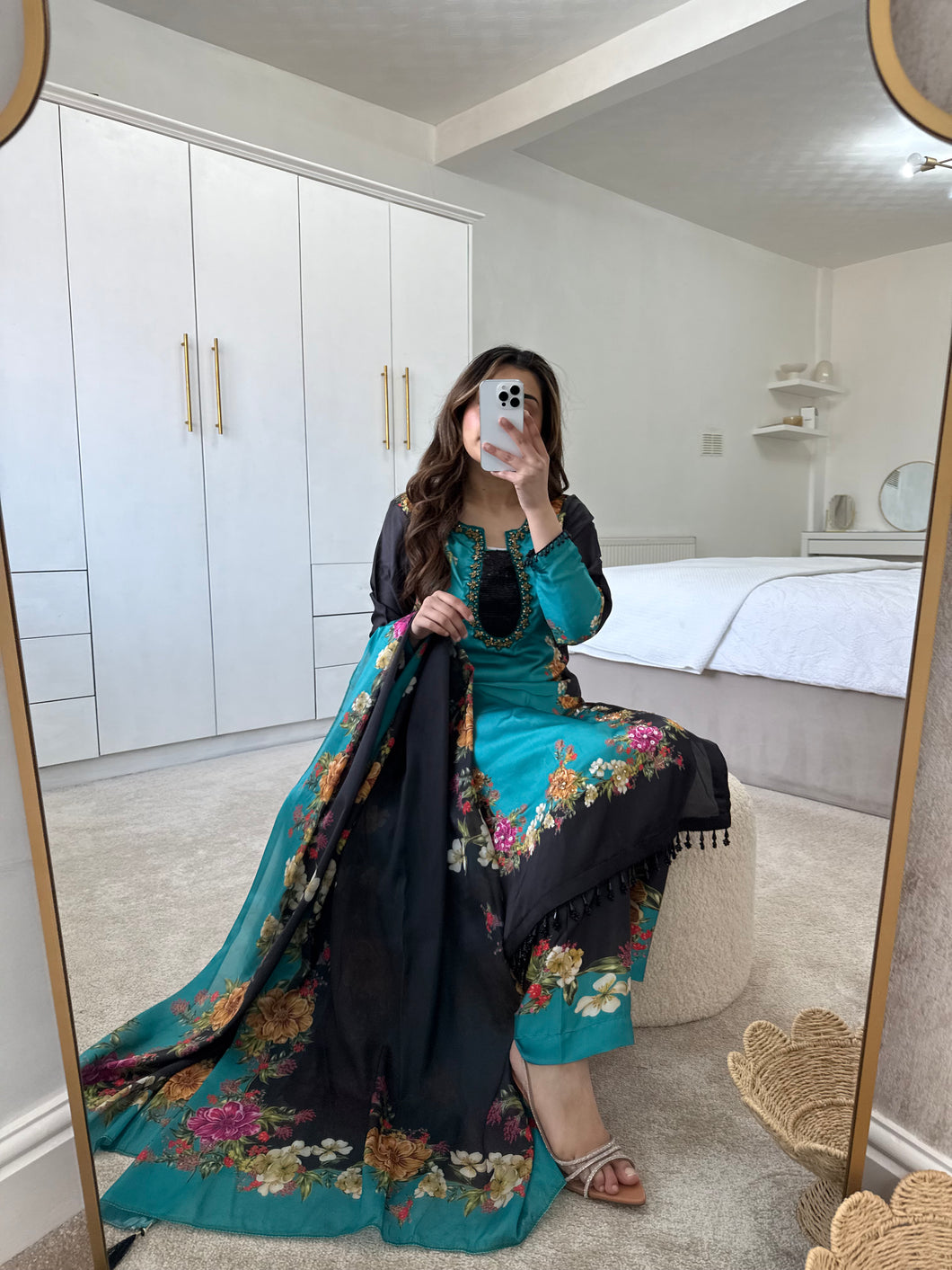 Lulusar inspired silk 3 piece suit