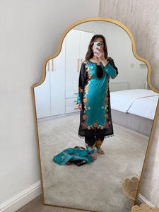 Lulusar inspired silk 3 piece suit
